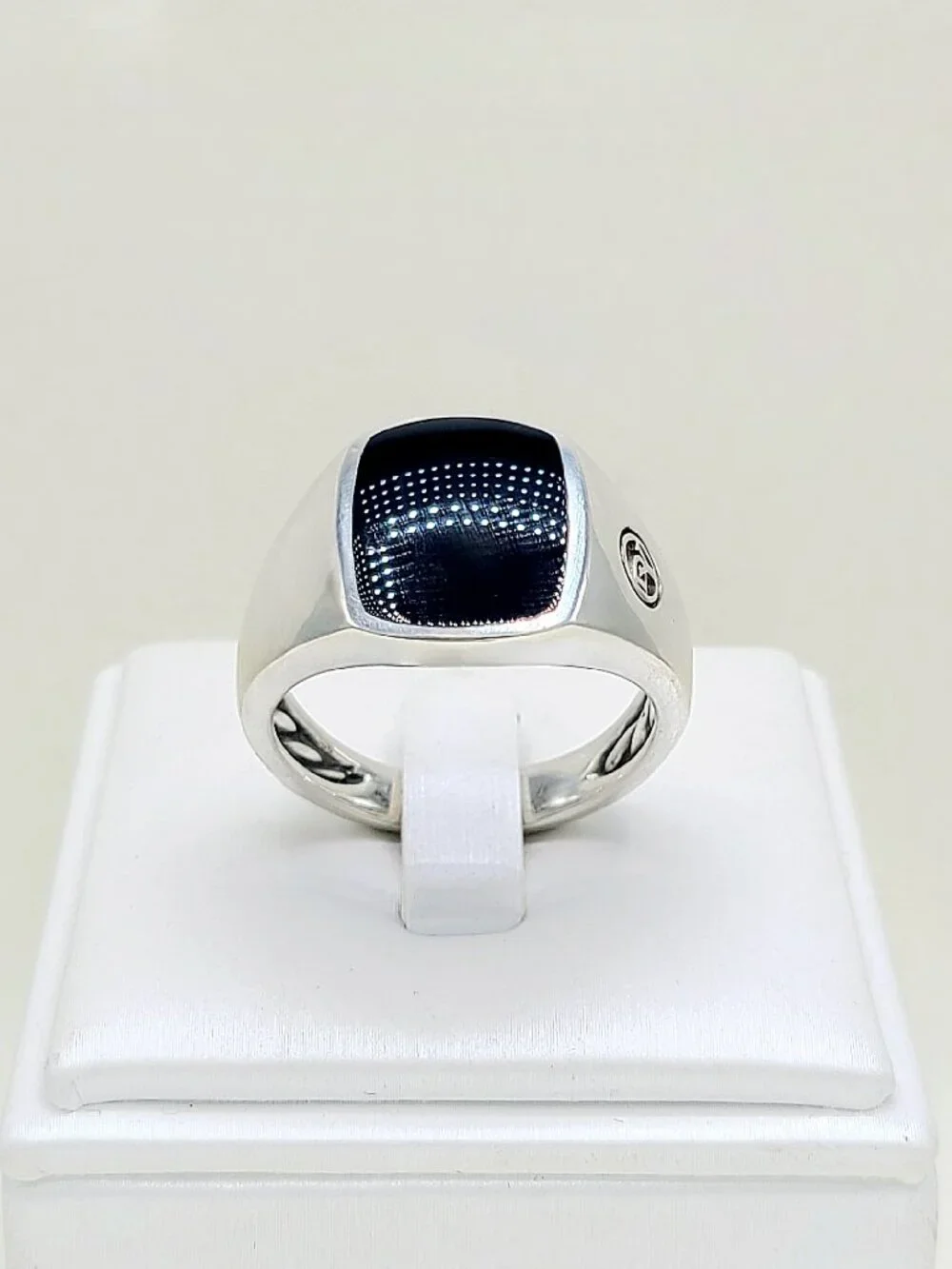 David Yurman Exotic Stone Signet Ring w/ Black Onyx - 16.5mm - Size 12.5